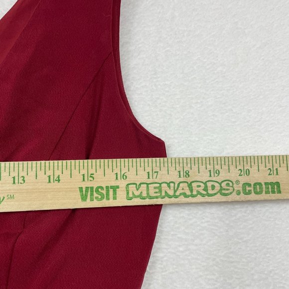 Ann Taylor Fuax Wrap Maxi Evening Gown Size 4 Crimson Bridesmaid Wedding NWT - Picture 4 of 14